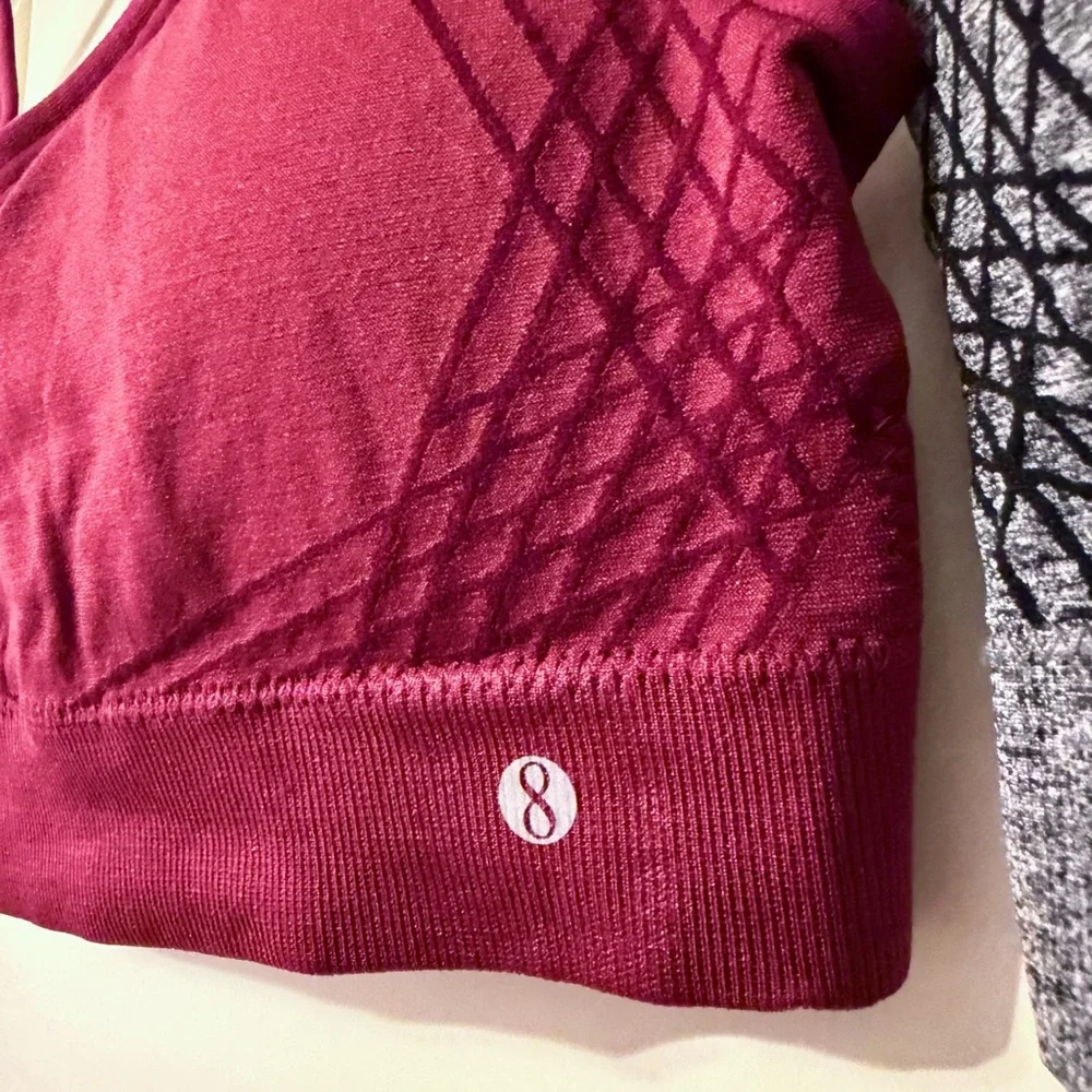 2 Layer8 Qwick-Dry Padded Sports Bras | Maroon & Grey - Picture 6 of 13